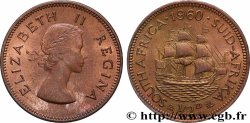 SOUTH AFRICA 1/2 Penny (Farthing) Elisabeth II / voilier 1960 