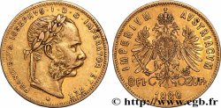 GOLD, PALLADIUM & PLATINUM INVESTMENT 8 Florins ou 20 Francs or François-Joseph Ier 1880 Vienne