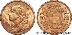 GOLD, PALLADIUM & PLATINUM INVESTMENT 20 Francs &nbsp;Vreneli&nbsp;  1915 Berne