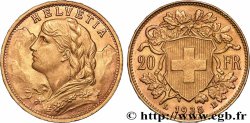 GOLD, PALLADIUM & PLATINUM INVESTMENT 20 Francs &nbsp;Vreneli&nbsp; 1935 Berne AU 