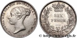 ROYAUME-UNI 6 Pence Victoria tête jeune 1842 Londres