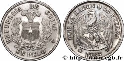 CHILI 1 Peso Condor 1883 Santiago