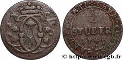 ALLEMAGNE - COLOGNE 1/4 Stuber Clément-Auguste de Bavière 1745 