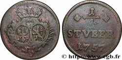 ALLEMAGNE - SAYN-ALTENKIRCHEN 1/4 Stuber armes de Brandebourg et Sayn 1757 