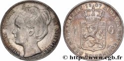 PAYS-BAS 1 Gulden Reine Wilhelmina 1907 Utrecht