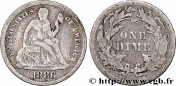 ÉTATS-UNIS D&nbsp;AMÉRIQUE 1 Dime Liberté assise 1886 Philadelphie