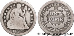 ÉTATS-UNIS D&nbsp;AMÉRIQUE 1 Dime (10 Cents) Liberté assise 1850 Philadelphie