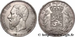 ARGENT D&nbsp;INVESTISSEMENT 5 Francs Léopold II 1868 Bruxelles