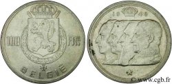 BELGIQUE 100 Francs armes au lion / portraits des quatre rois de Belgique, légende flamande 1949 