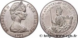 COOK ISLANDS 2 Dollars Proof 25e anniversaire du couronnement d’Elisabeth II 1973 