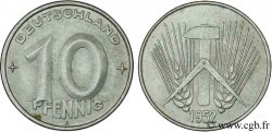 ALLEMAGNE RÉPUBLIQUE DÉMOCRATIQUE 10 Pfennig épis, marteaux et compas type Deutschland 1952 Berlin SUP 