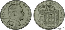 MONACO 1/2 Franc Rainier III / écu couronné 1979 Paris SUP 