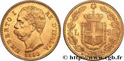GOLD, PALLADIUM & PLATINUM INVESTMENT 20 Lire Umberto Ier 1890 Rome