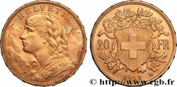 GOLD, PALLADIUM & PLATINUM INVESTMENT 20 Francs &nbsp;Vreneli&nbsp;  1915 Berne MS 