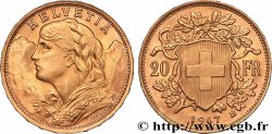 GOLD, PALLADIUM & PLATINUM INVESTMENT 20 Francs or &nbsp;Vreneli&nbsp; 1947 Berne