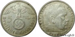 GERMANY 5 Reichsmark Maréchal Paul von Hindenburg 1936 Stuttgart - F AU 
