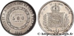 BRAZIL 500 Reis Pierre II 1867 