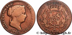 ESPAGNE 25 Centimos de Real (Cuartillo) Isabelle II 1861 Ségovie