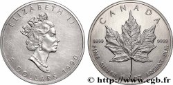 SILVER INVESTMENT 5 Dollars (1 once)  feuille d’érable 1990 