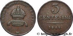 ITALIA - LOMBARDIA-VENETO 3 Centesimi 1849 Milan