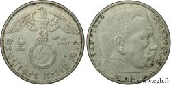 GERMANIA 2 Reichsmark aigle surmontant une swastika / Maréchal Paul von Hindenburg 1937 Muldenhütten - E