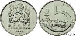 CZECH REPUBLIC 5 Korun lion tchèque / pont Charles de Pragues 1993 Royal Canadian Mint, Winnipeg