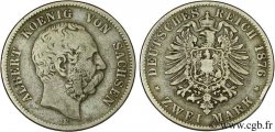 ALLEMAGNE - SAXE 2 Mark - Royaume de Saxe Albert / aigle 1879 Dresde - E