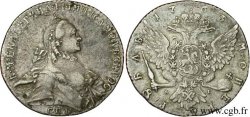 RUSSIE 1 Rouble aigle bicéphale / Catherine II 1763 Saint-Petersbourg TB+ 