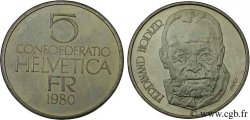 SUISSE 5 Francs peintre Ferdinand Hodler 1980 Berne - B SUP 