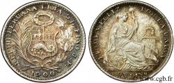 PERU 1 Dinero emblème / “Liberté” 1900 Lima MS 