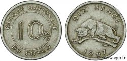 CONGO, DEMOCRATIQUE REPUBLIC 10 Sengi léopard sur une branche 1967  XF 