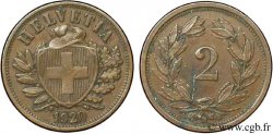 SWITZERLAND 2 Centimes (Rappen) croix suisse 1920 Berne - B