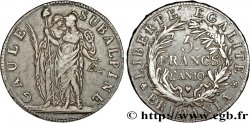 ITALIE - RÉPUBLIQUE SUBALPINE 5 Francs Gaule Subalpine 1801 an 10 Turin