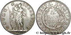 ITALIE - RÉPUBLIQUE SUBALPINE 5 Francs Gaule Subalpine figures allégoriques de la Gaule Subalpine et de la France, variété avec 2 accents après LIBERTE 1801 an 10 Turin