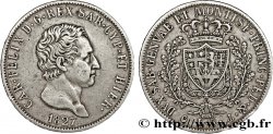 ITALIA - REGNO DE SARDINIA 5 Lire Charles Félix, roi de Sardaigne 1827 Gênes