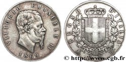 ITALIE 5 Lire Victor Emmanuel II 1869 Milan