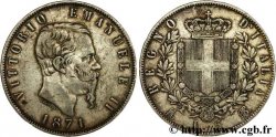 ITALIE 5 Lire Victor Emmanuel II 1871 Milan