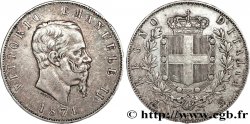 ITALY 5 Lire Victor Emmanuel II 1871 Milan