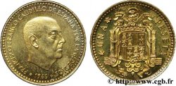 ESPAGNE 1 Peseta général Francisco Franco datée 1966 frappée en 1975 1975 Madrid SPL 