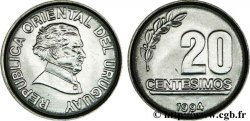 URUGUAY 20 Centesimos José Gervasio Artigas, libérateur de l Uruguay 1994  SPL 