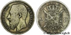 BELGIQUE 2 Francs Léopold II légende française 1867 