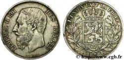BELGIQUE 5 Francs Léopold II 1876 