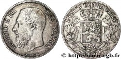 BELGIQUE 5 Francs Léopold II 1870 