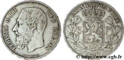 BELGIUM 5 Francs Léopold II 1870  XF 