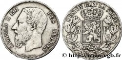 BELGIO 5 Francs Léopold II 1873 