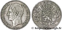 BELGIQUE 5 Francs Léopold Ier tête nue 1849 