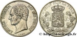 BELGIQUE 2 1/2 Francs Léopold Ier, 2e type, petite tête nue 1848 Bruxelles