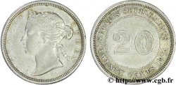 MALAYSIA - STRAITS SETTLEMENTS 20 Cents Straits Settlements Victoria couronné 1874 Birmingham
