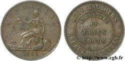 AUSTRALIA Token de 1 Penny publicitaire pour vêtements et accessoires de mode Levy Brothers - Arcade - Melbourne / allégorie du commerce 1855 Birmingham XF45 