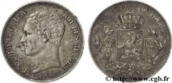 BÉLGICA 2 1/2 Francs 2e type, petite tête nue Léopold Ier / écu couronné 1849 Bruxelles